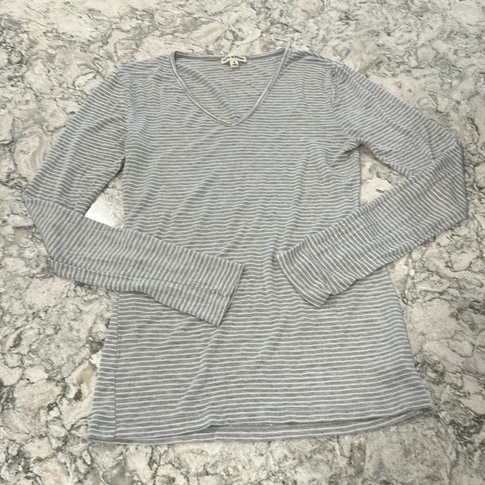 Gray/White Striped Tee